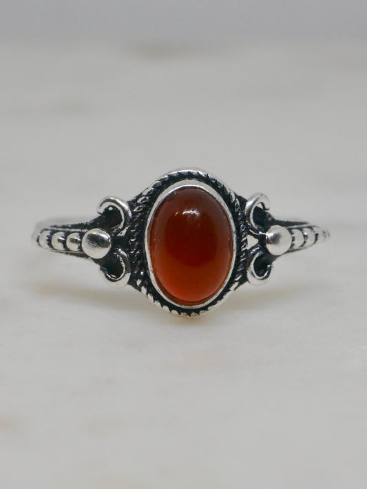 The Athena Ring – Carnelian (Size N / 7)