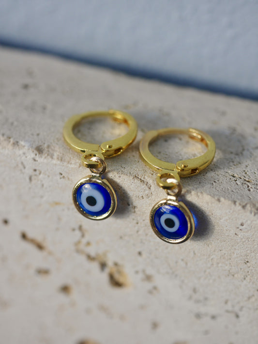 Evil Eye Gold Earrings