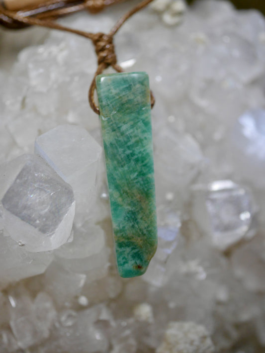 Amazonite Crystal Cord Necklace