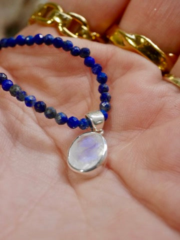 Moonstone Oval Pendant in sterling silver