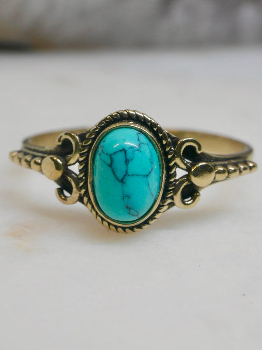 The Athena Ring – Blue Howlite (Size P½ / 8)