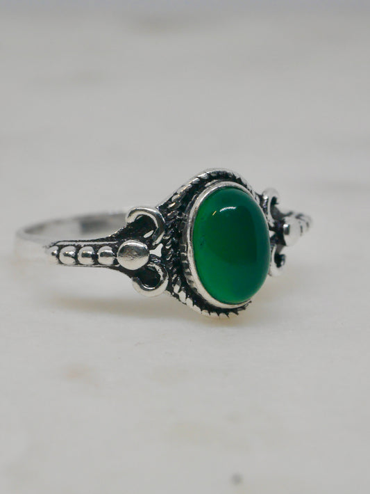 The Athena Ring – Green Onyx (Size M½ / 6.5)