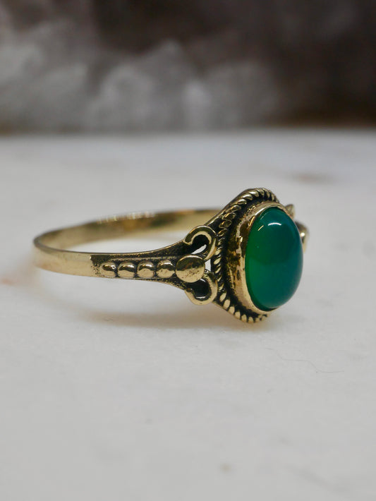 The Athena Ring – Green Onyx (Size N½ / 7.5)