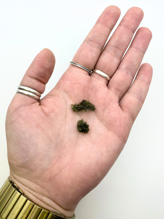 Genuine Authentic Moldavite Crystal - Medium
