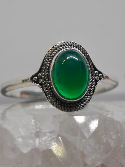 The Nomad Ring – Green Onyx (Size P½ / 8)