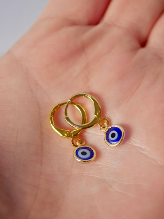 Evil Eye Gold Earrings