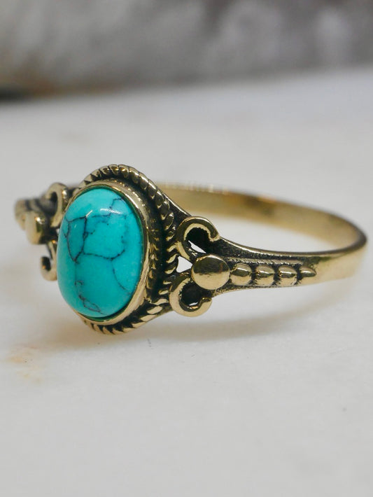 The Athena Ring – Blue Howlite (Size P½ / 8)