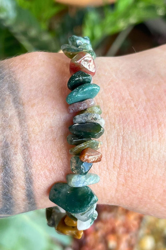 Bloodstone Chip Bracelet