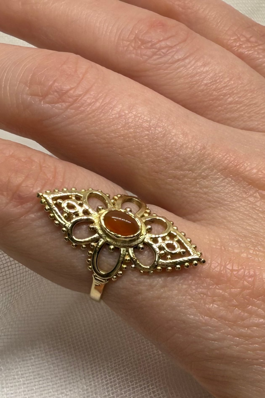 Sacred Bloom Ring – Carnelian