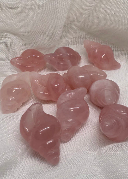 Rose Quartz Shell Carving