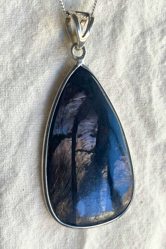 Hypersthene Silver Pendant