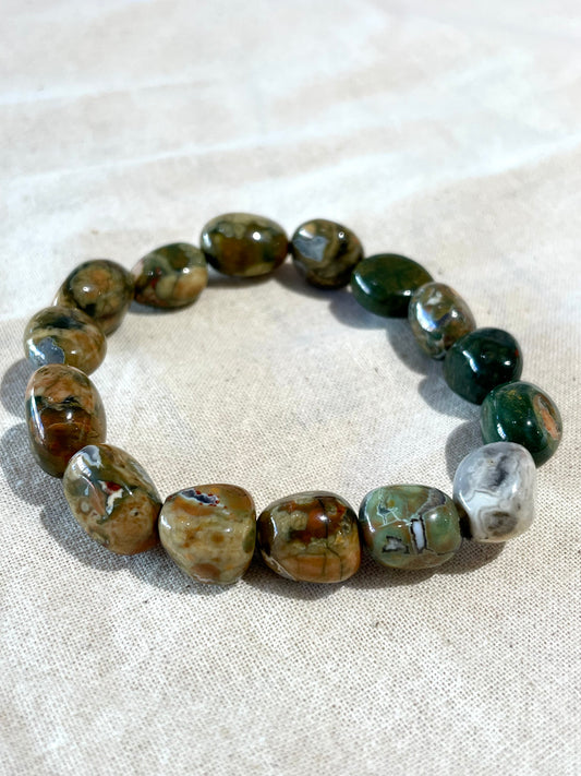 Rainforest Jasper Tumbled Bracelet