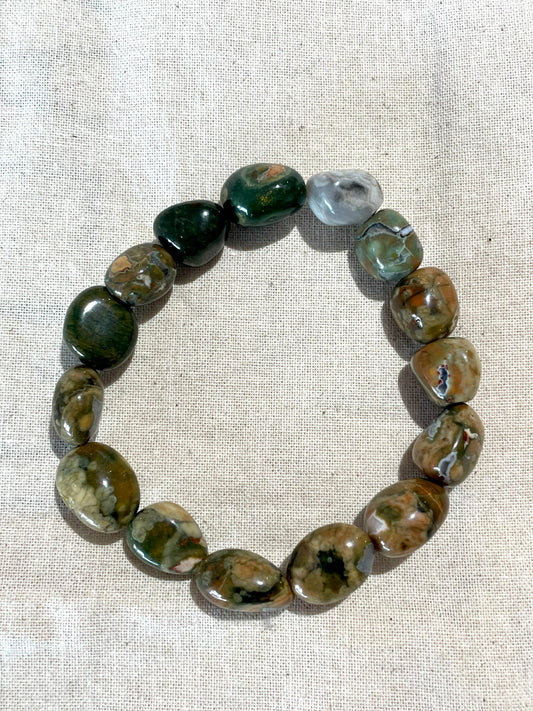 Rainforest Jasper Tumbled Bracelet