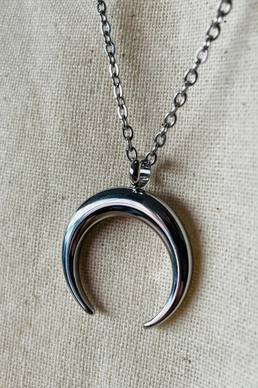 Silver Crescent Moon Necklace