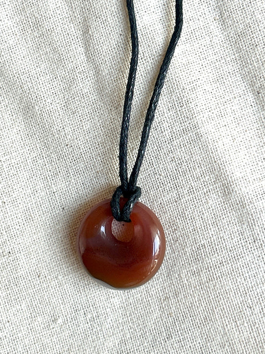 Carnelian Donut Necklace