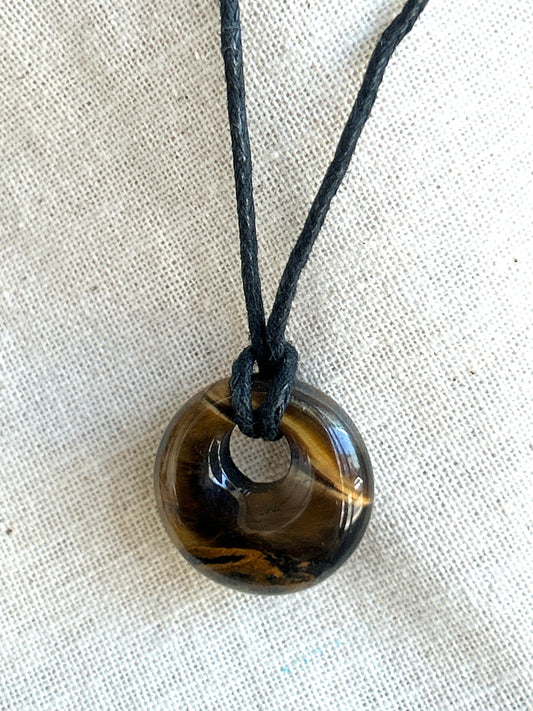 Tiger Eye Donut Necklace