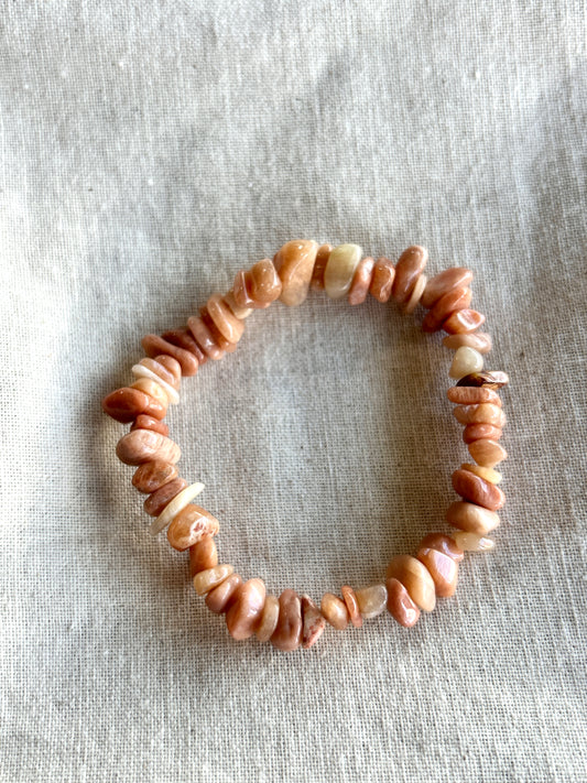 Peach Moonstone Chip Bracelet