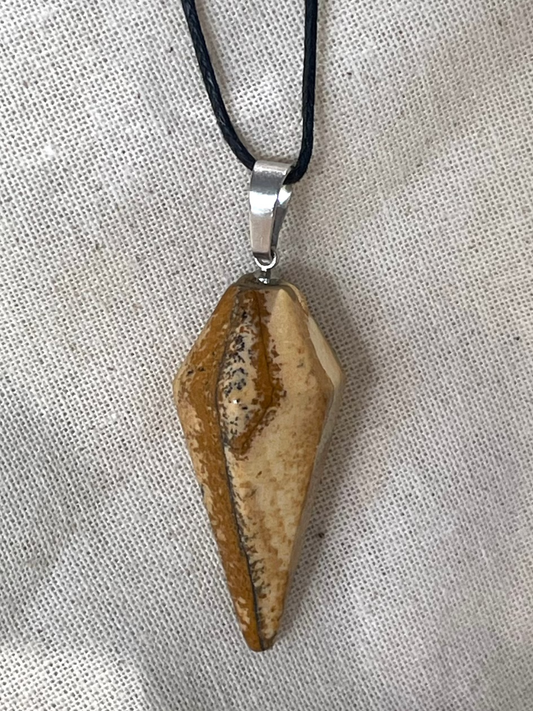Picture Jasper Pendulum Necklace