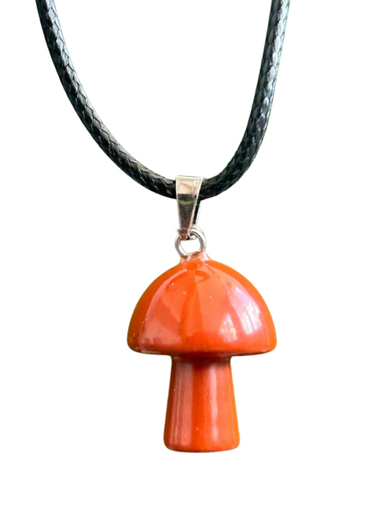 Red Jasper Mushroom Necklace