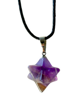 Load image into Gallery viewer, Amethyst Merkaba Necklace
