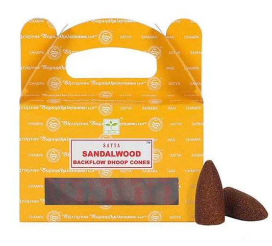 Satya Backflow Cones 24pk - Sandalwood