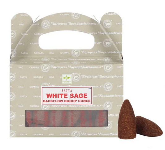 Satya Backflow Cones 24pk- White Sage