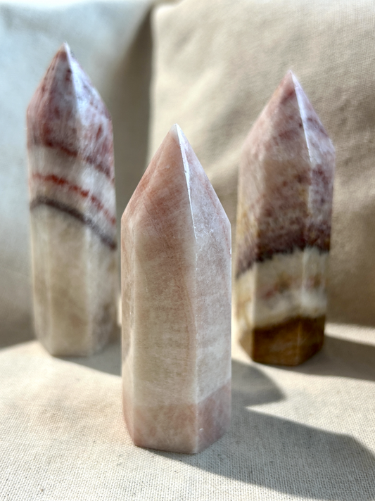 Orange Calcite Crystal Tower