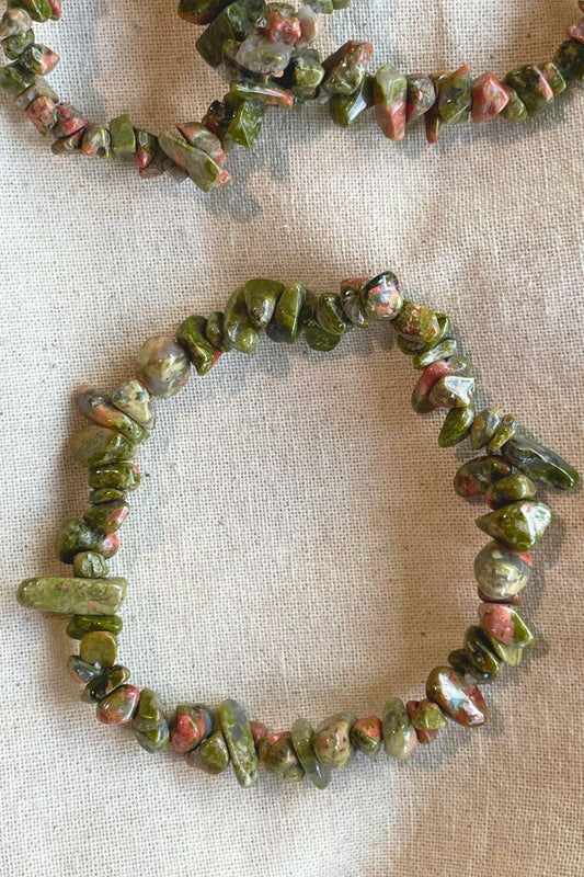 Unakite Chip Bracelet