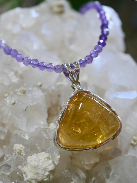 Citrine Pendant Sterling Silver