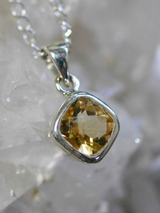 Citrine small sterling silver Pendant
