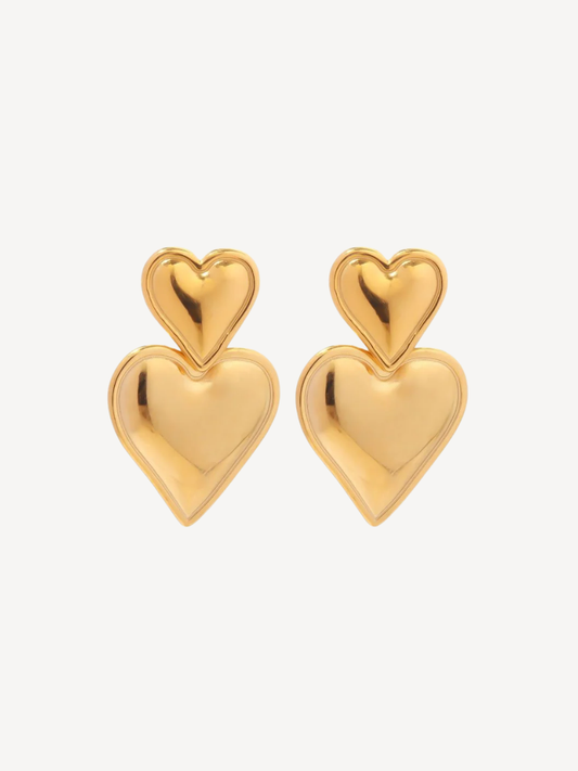 GIOVY - Jayda Heart Gold Earrings