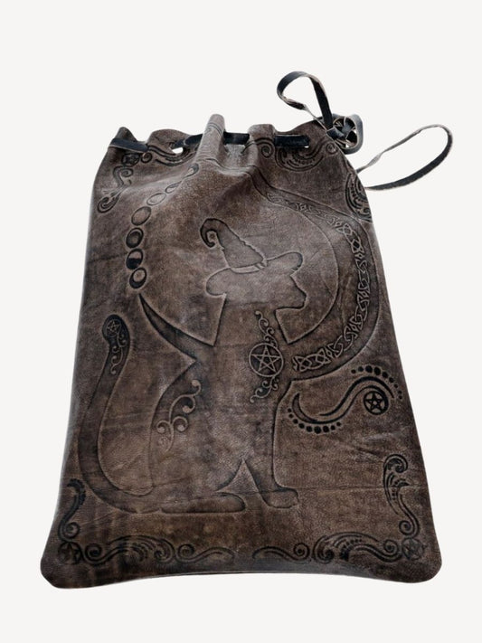 Leather Tarot Bag - Cat