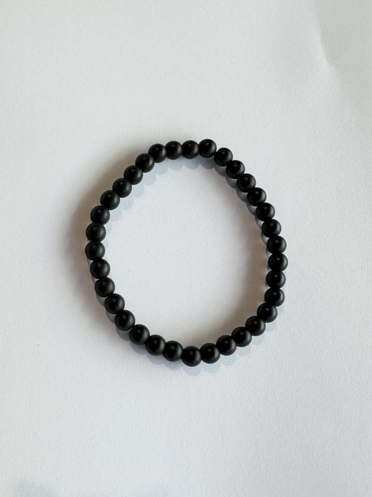 Obsidian Matte Bracelet 6mm