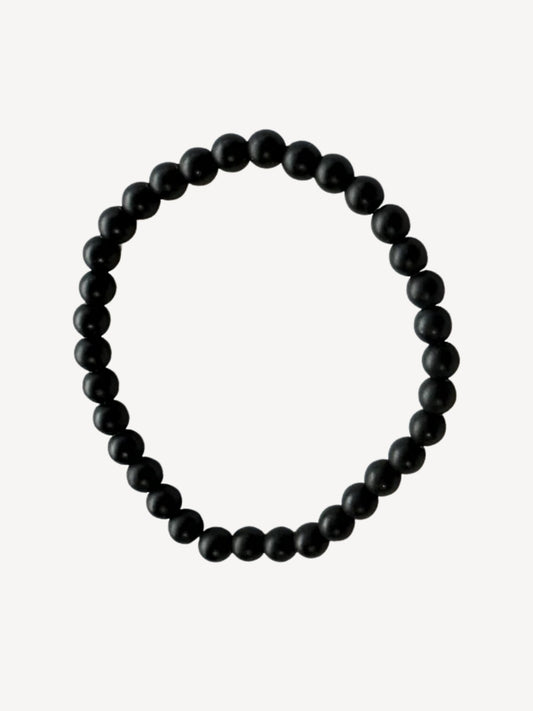 Obsidian Matte Bracelet 6mm
