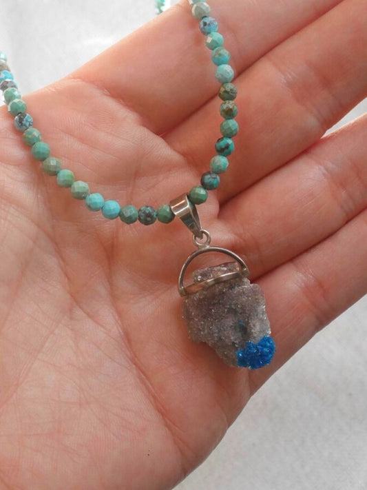 Raw Cavansite Pendant
