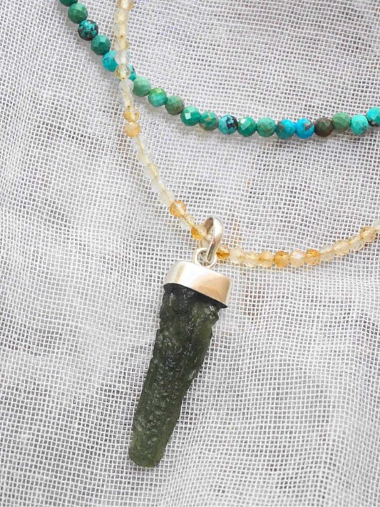 Raw Moldavite Pendant - 34mm