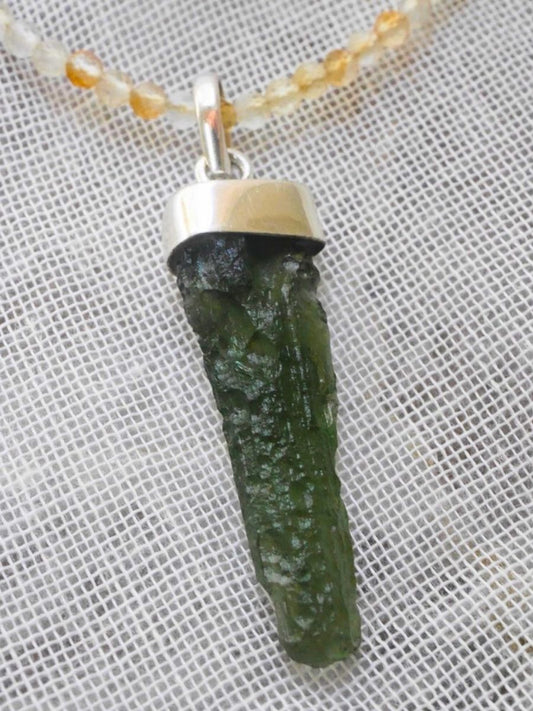 Raw Moldavite Pendant - 34mm