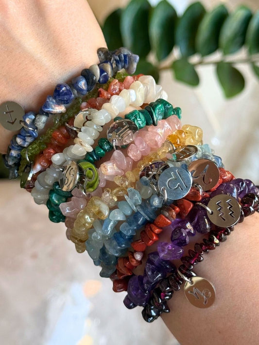 Zodiac Crystal Bracelet - Amethyst / Aquarius
