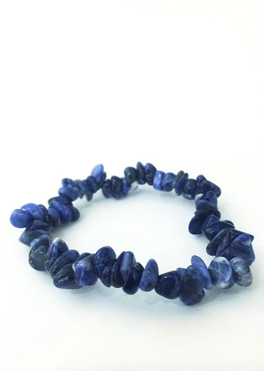 Sodalite polished chip bracelet - mineralism -