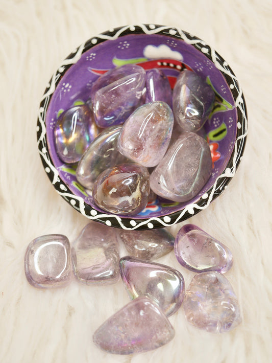 Amethyst Aura Tumbled Stone