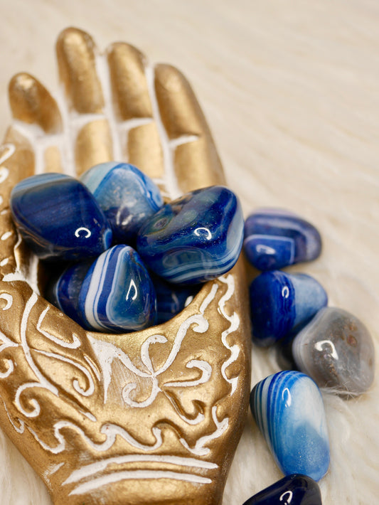 Blue Agate Tumbled Stone
