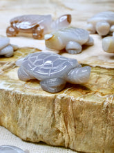 Load image into Gallery viewer, Chalcedony Turtle carving
