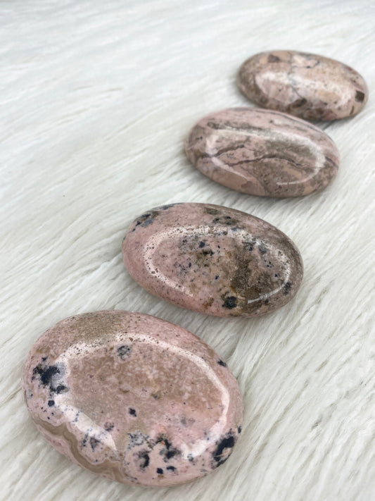 Rhodochrosite Palm Stone