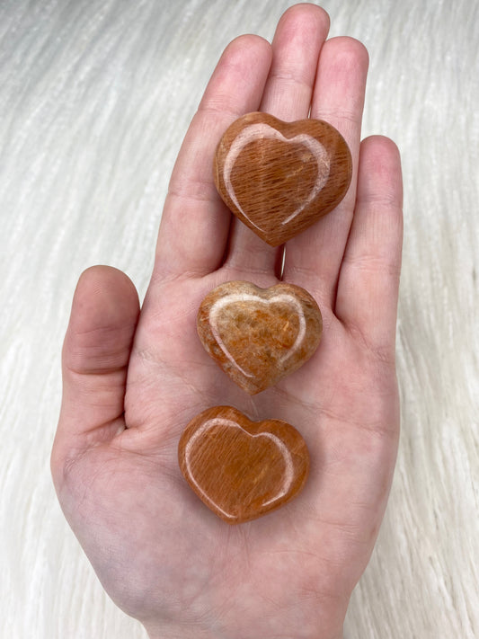 Peach Moonstone Heart