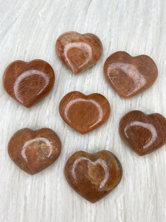 Peach Moonstone Heart