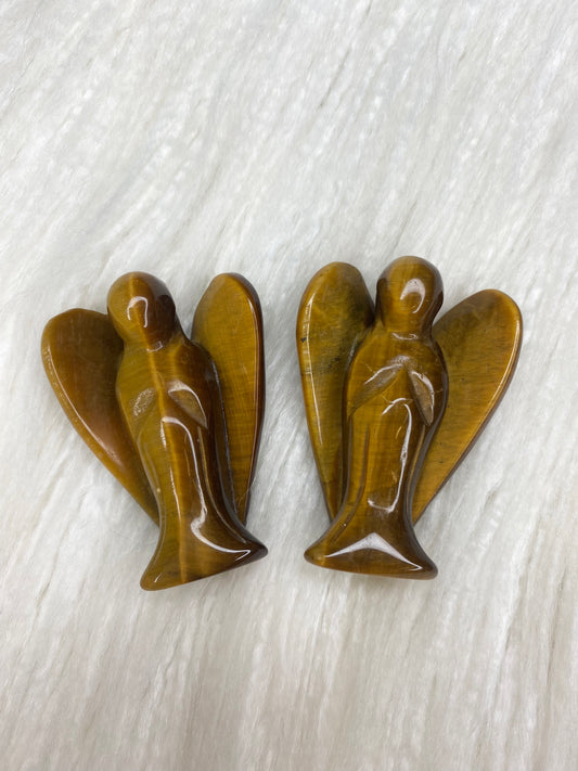 Tigers Eye Angel Carving