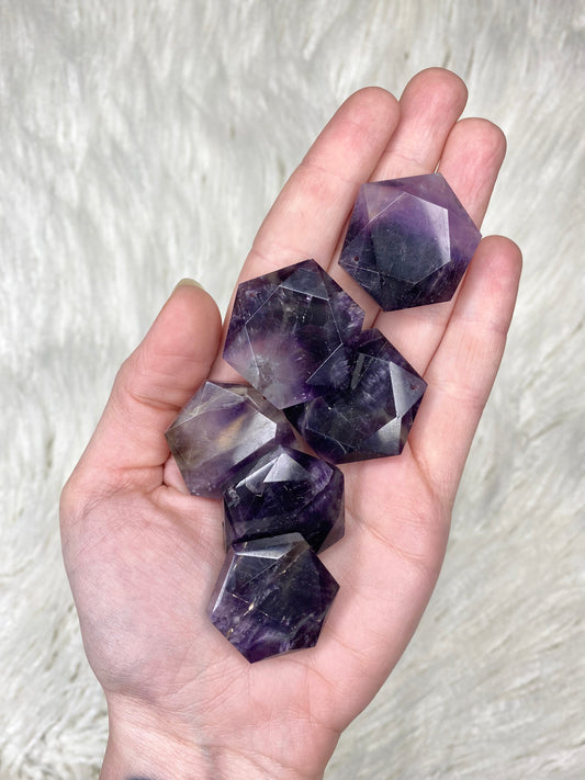 Amethyst Drilled Hexagon