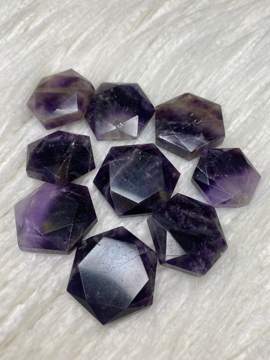 Amethyst Drilled Hexagon