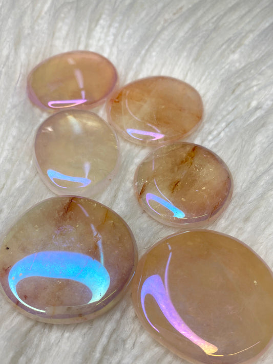 Rose Aura Flat Stone