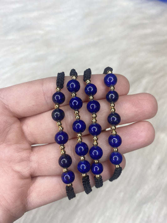 Lapis Macrame Bracelet